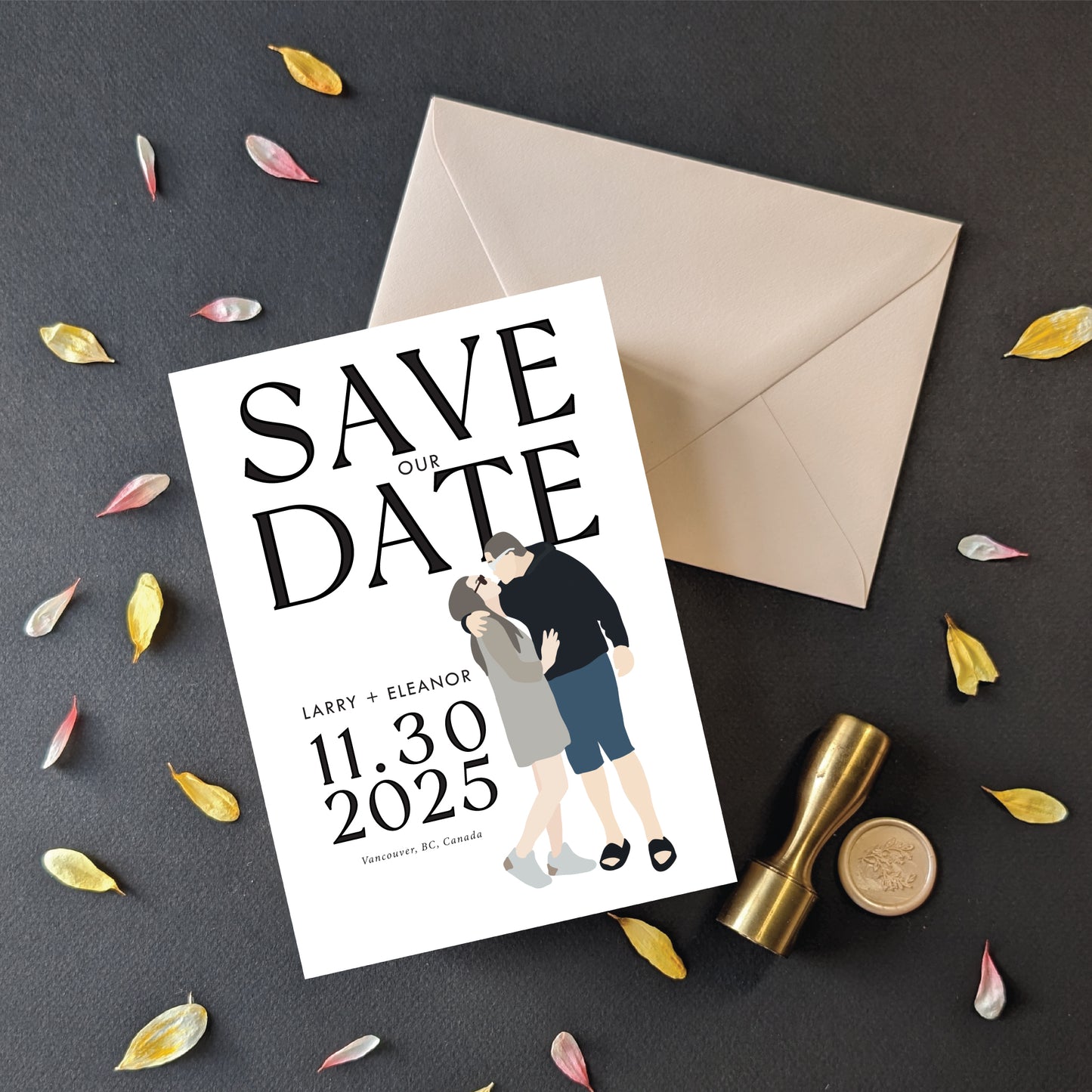 Digital Save the Date - Faceless Portrait