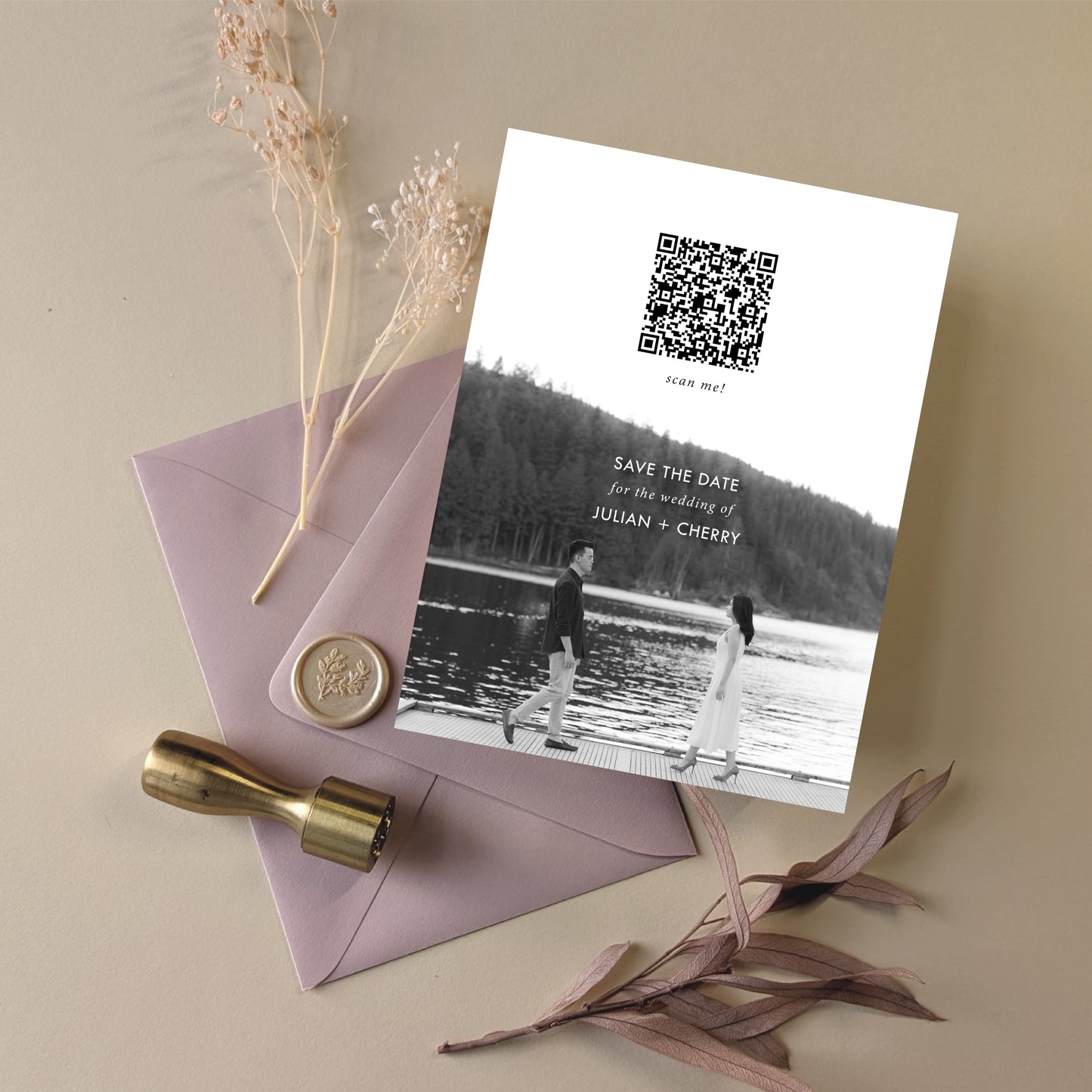 Digital Save the Date - Engagement Photo QR Code