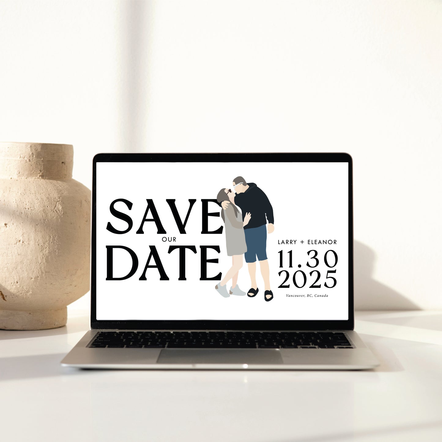 Digital Save the Date - Faceless Portrait