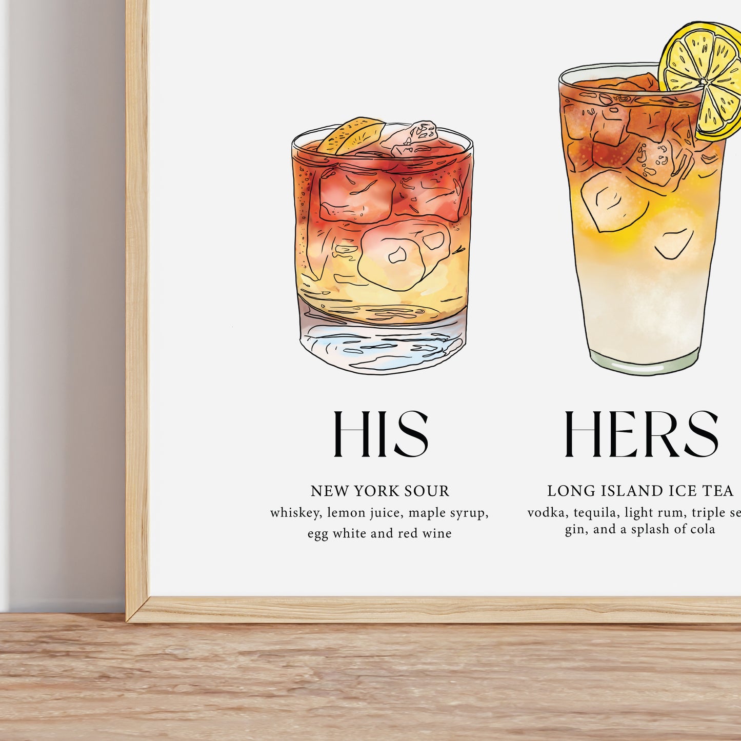 Illustrated Signatured Cocktail Menu