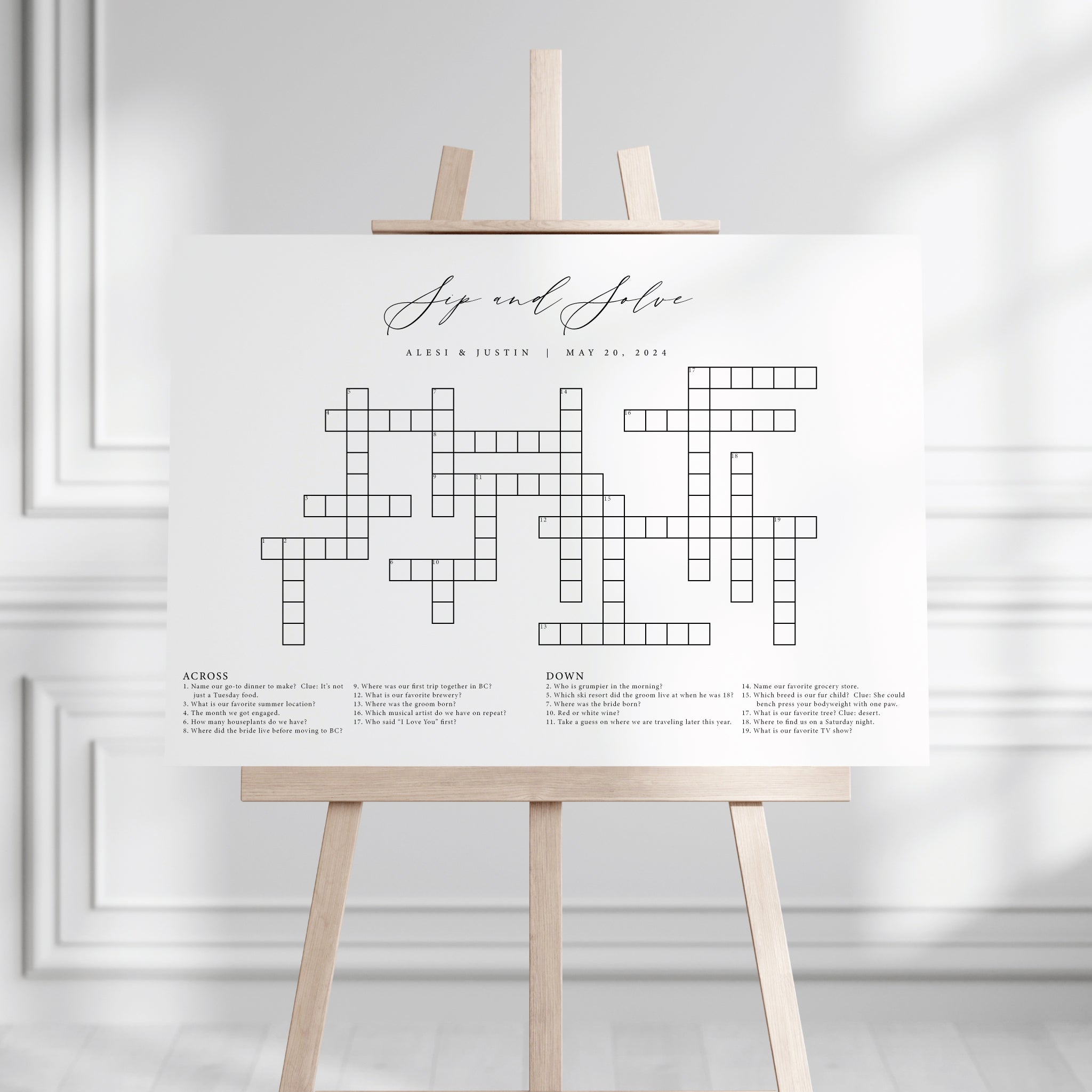 Sip & Solve Crossword Puzzle Making Memories Studio