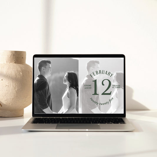 Digital Save the Date - Engagement Photo Simple Circular Date