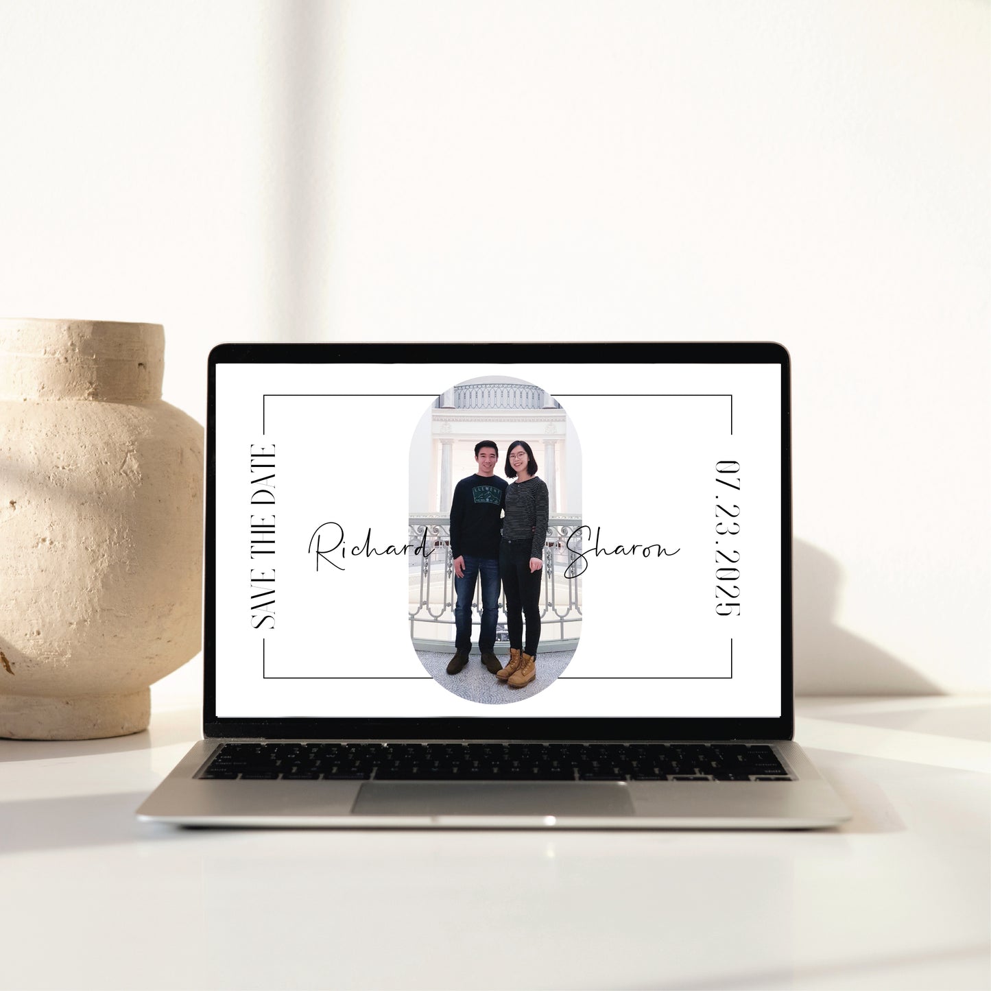 Digital Save the Date - Engagement Photo Round Rectangle
