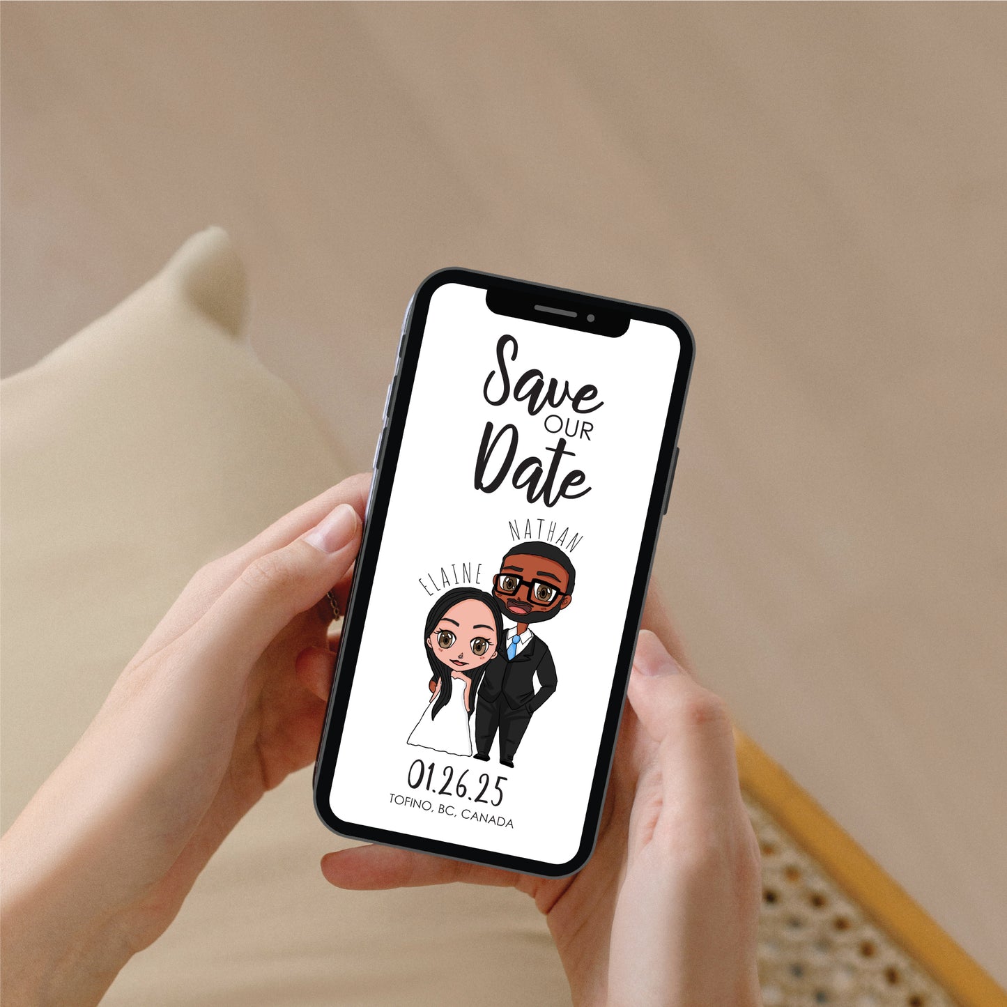 Digital Save the Date - Chibi Couple