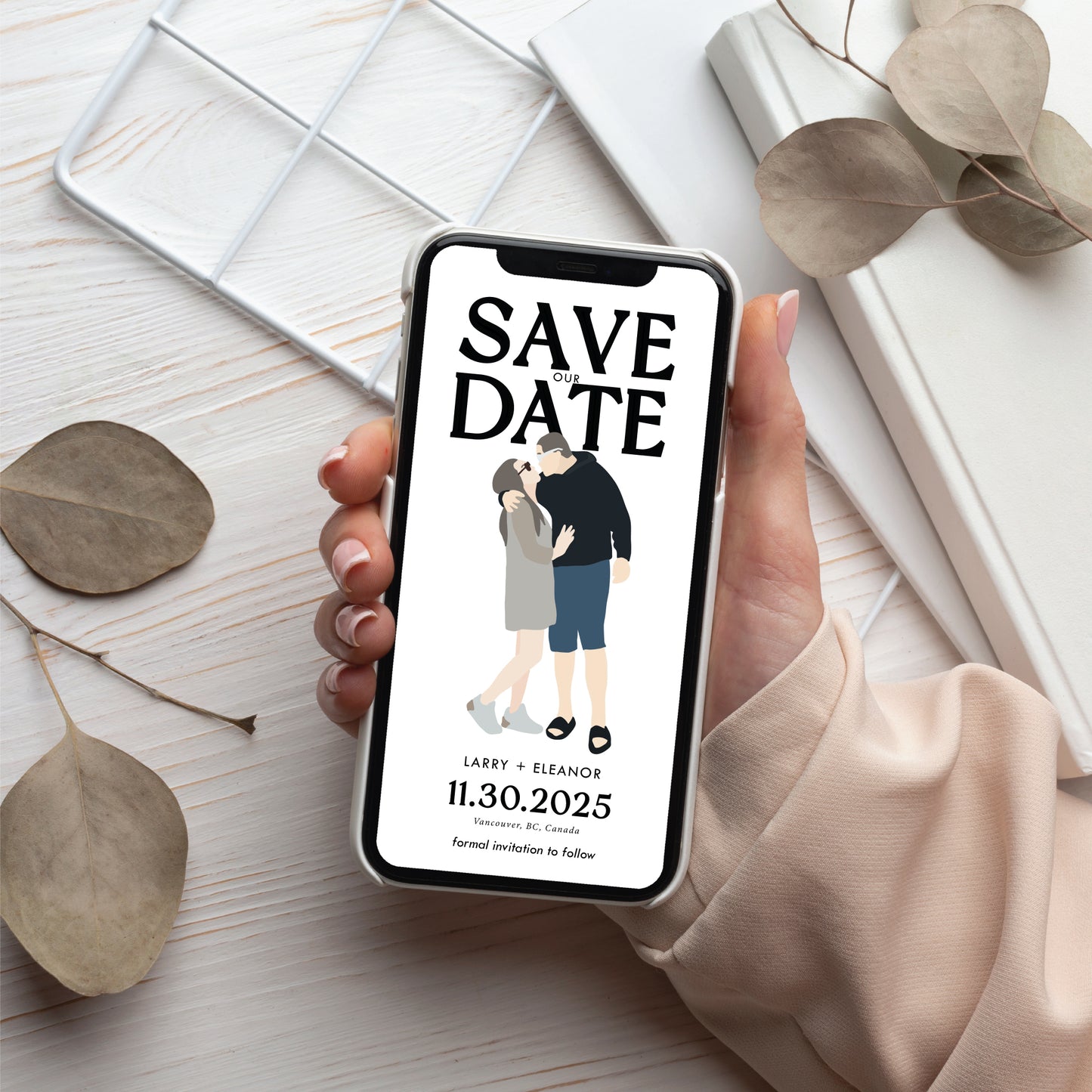 Digital Save the Date - Faceless Portrait