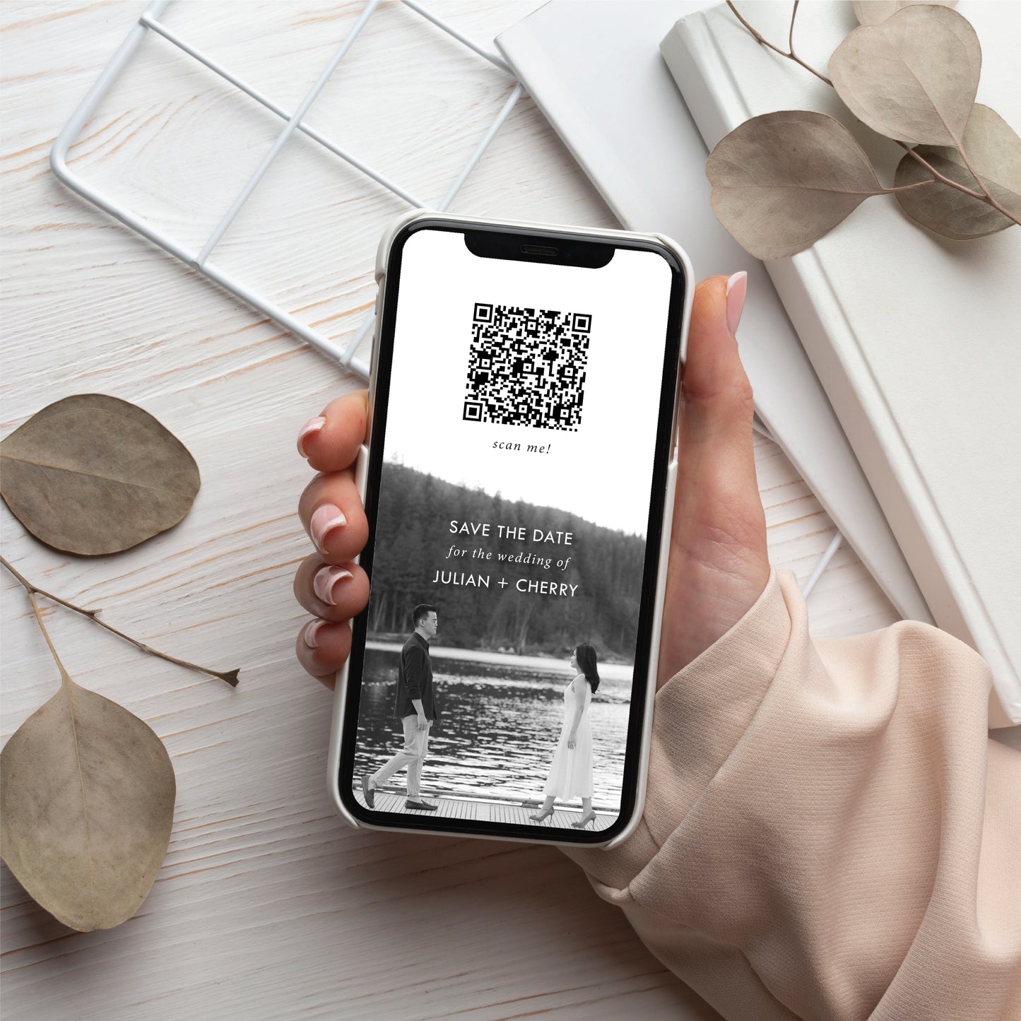 Digital Save the Date - Engagement Photo QR Code