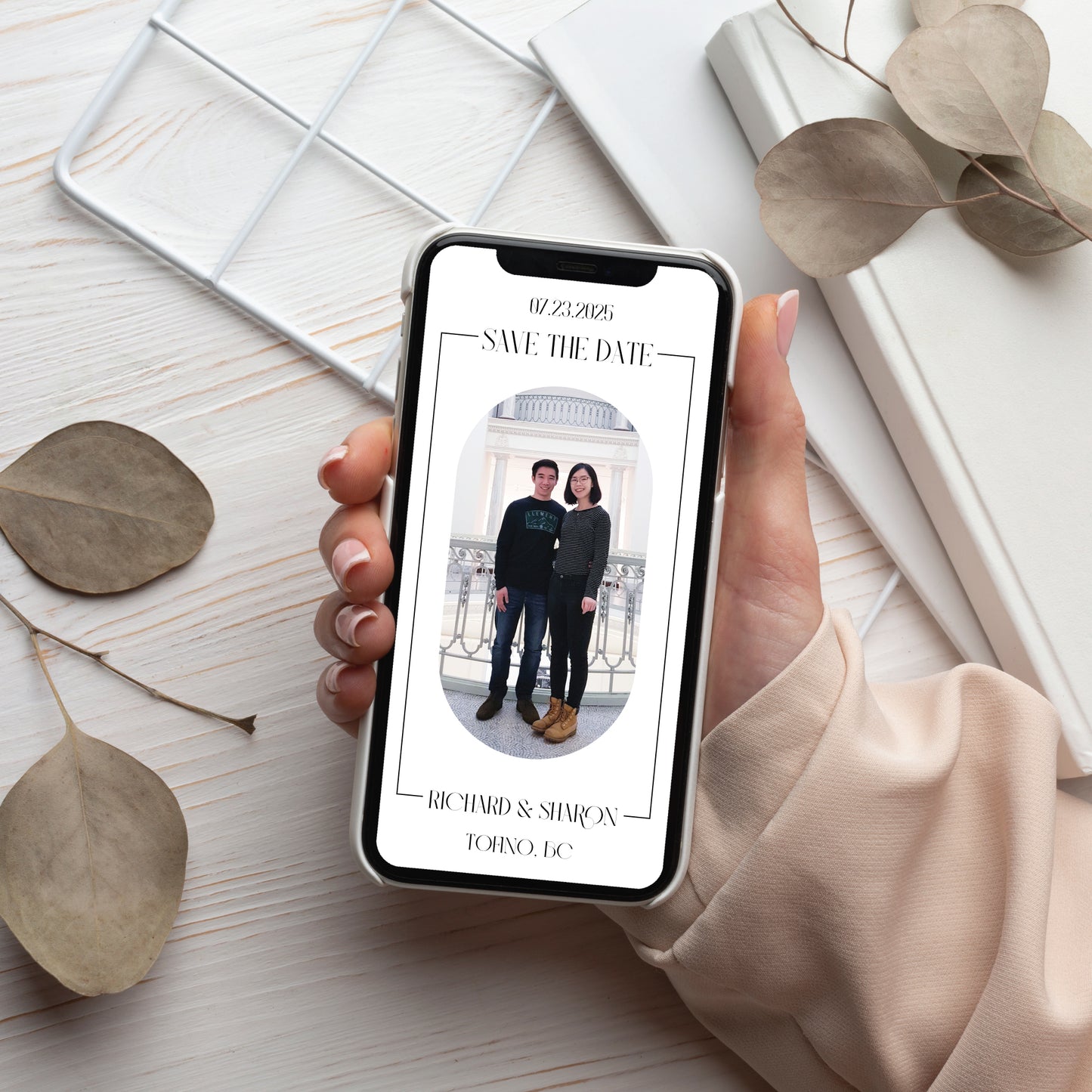 Digital Save the Date - Engagement Photo Round Rectangle