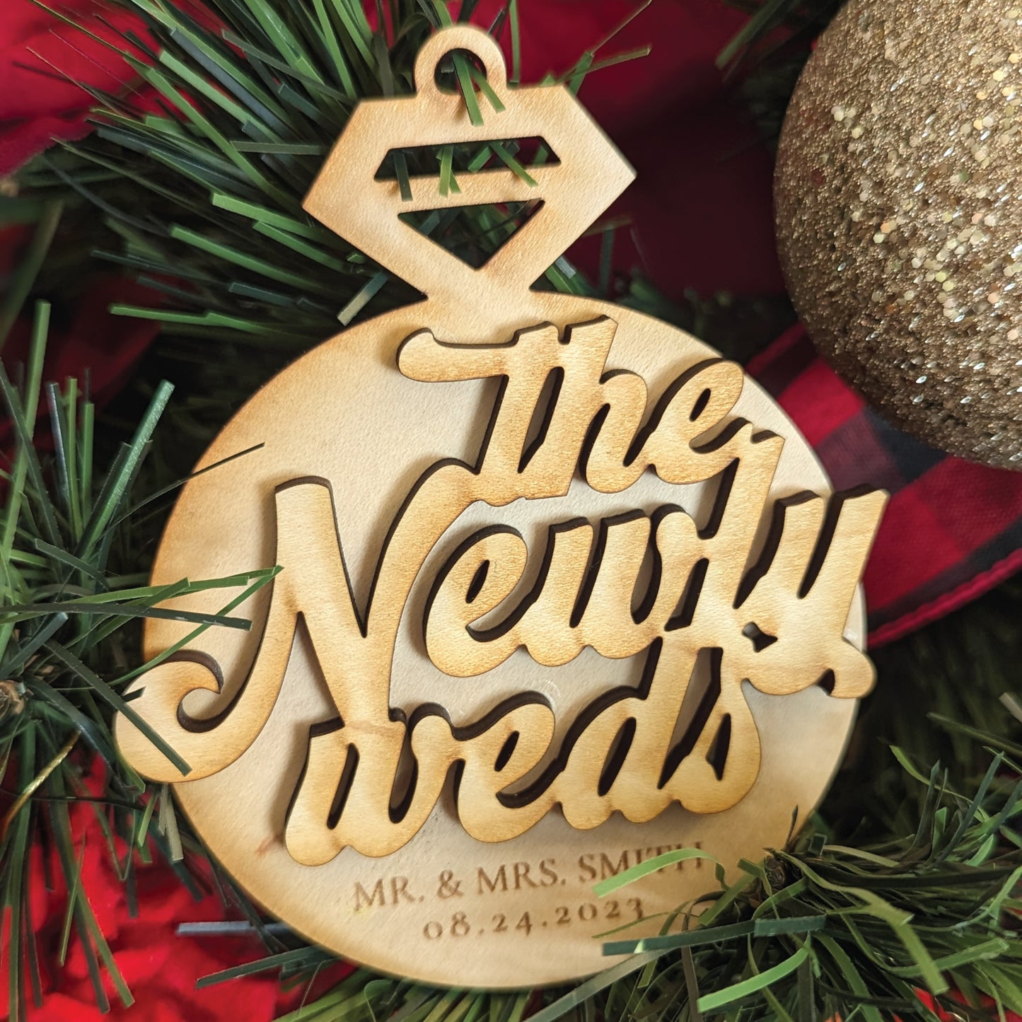 Ornament - Double Layered Newlyweds