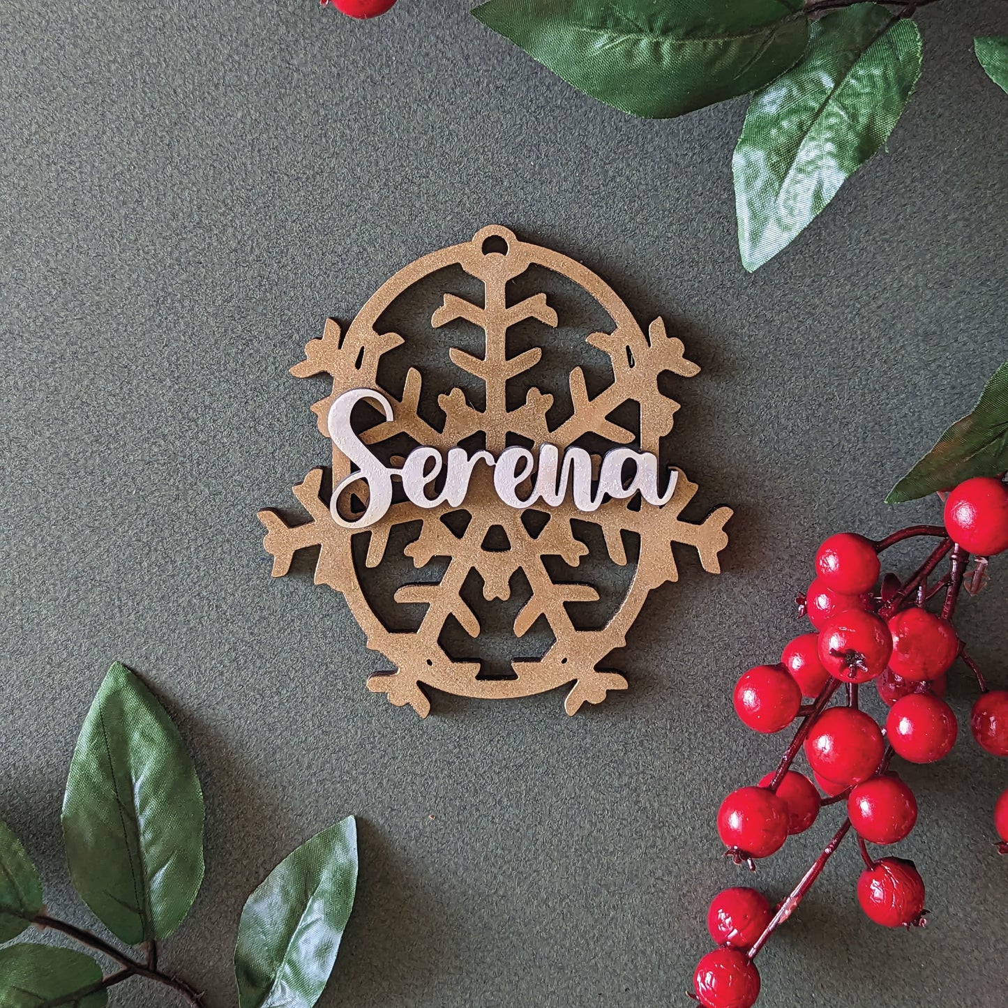 Ornament - Double Layered Oval Snowflake Frame