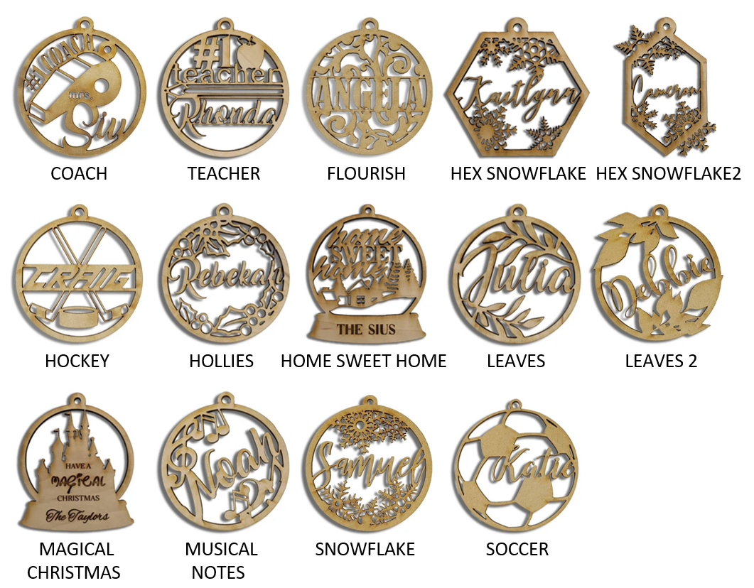 Lasercut Ornament - 3 for $30 Special
