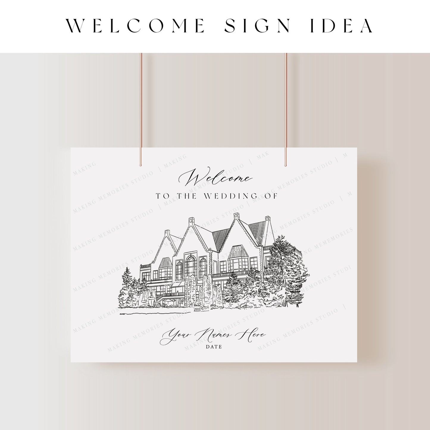 Digital File - Venue Illustration Welcome Sign