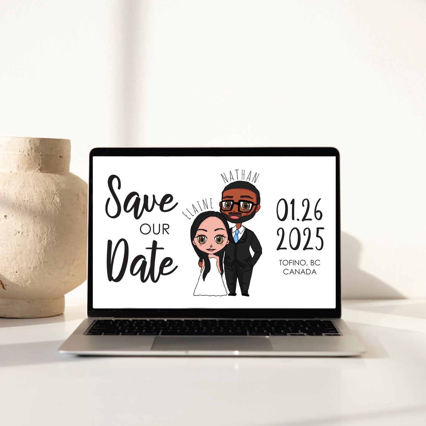 Digital Save the Date - Chibi Couple