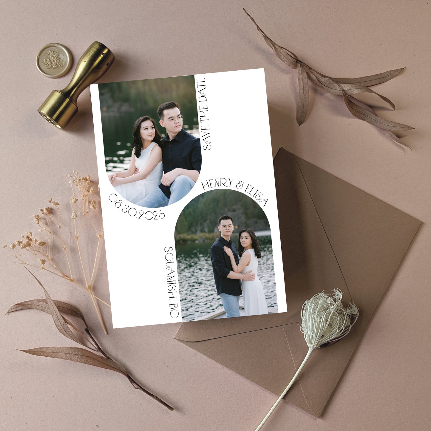 Digital Save the Date - Engagement Photo Domes