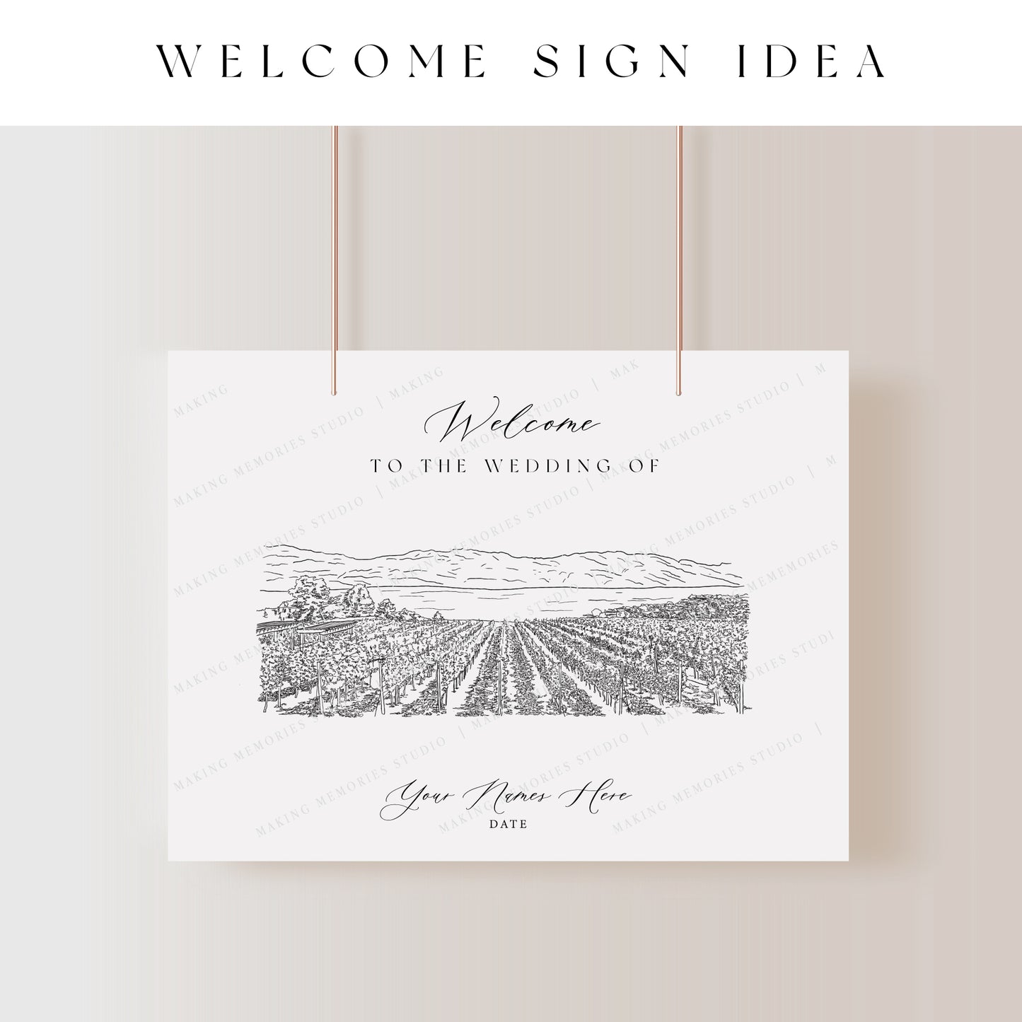 Illustrated Welcome Sign - Foam Board